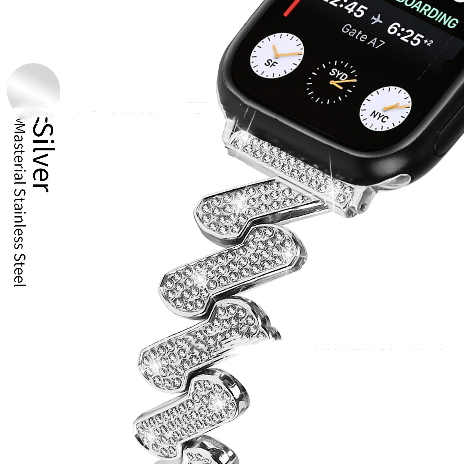 7-word Diamond-embedded Smart Watch Band - Image 7