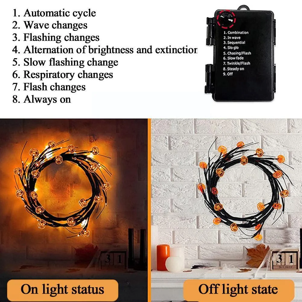 Halloween LED Willow Vine String Light Cool Cartoon Bat - Image 4
