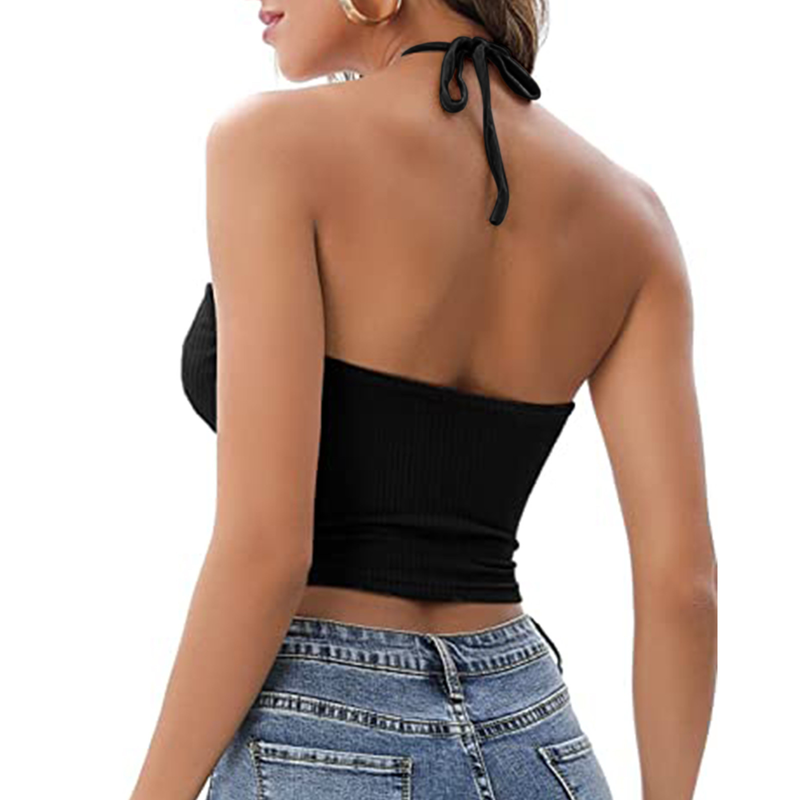 Camisole Halter Vest Women Summer Sexy Hollow Tops - Image 5
