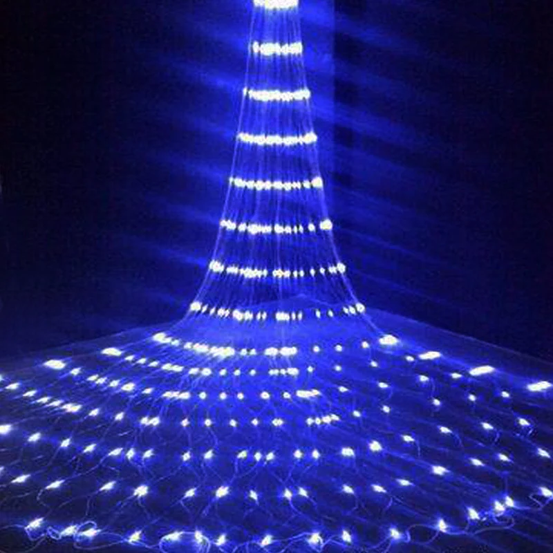 Outdoor Background Layout of Net Lights and Water