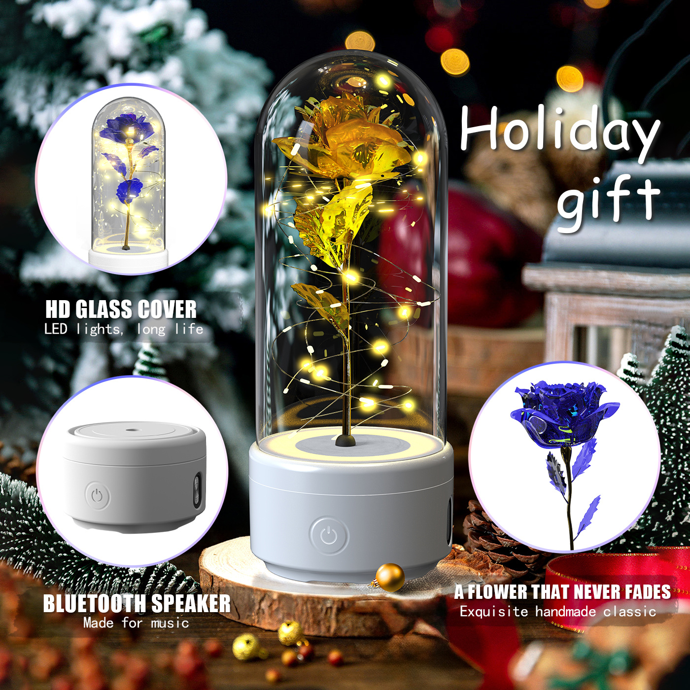 Creative 2 in 1 Rose Flowers LED Light and - Image 4