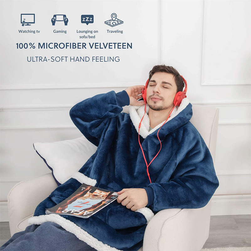 Winter TV Hoodie Blanket Winter Warm Home Clothes Women - Image 3