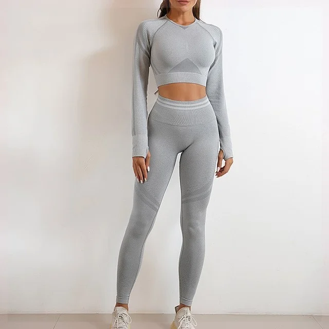 Seamless Sports Set For Women Workout Outfit Booty Yoga Pant - Image 2