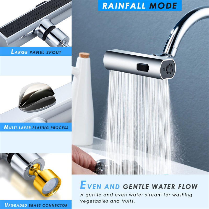 Kitchen Faucet Waterfall Outlet Splash Proof Universal - Image 2