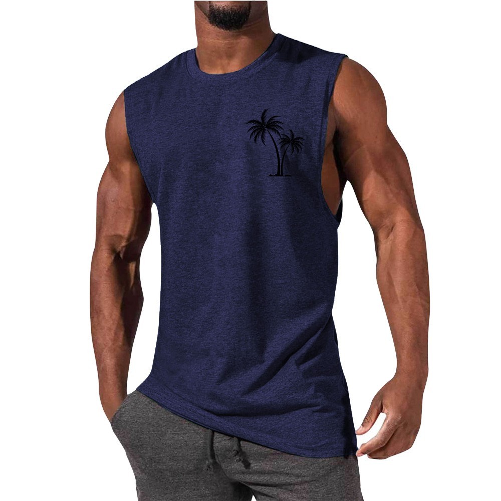 Coconut Tree Embroidery Vest Summer Beach Tank Tops - Image 9