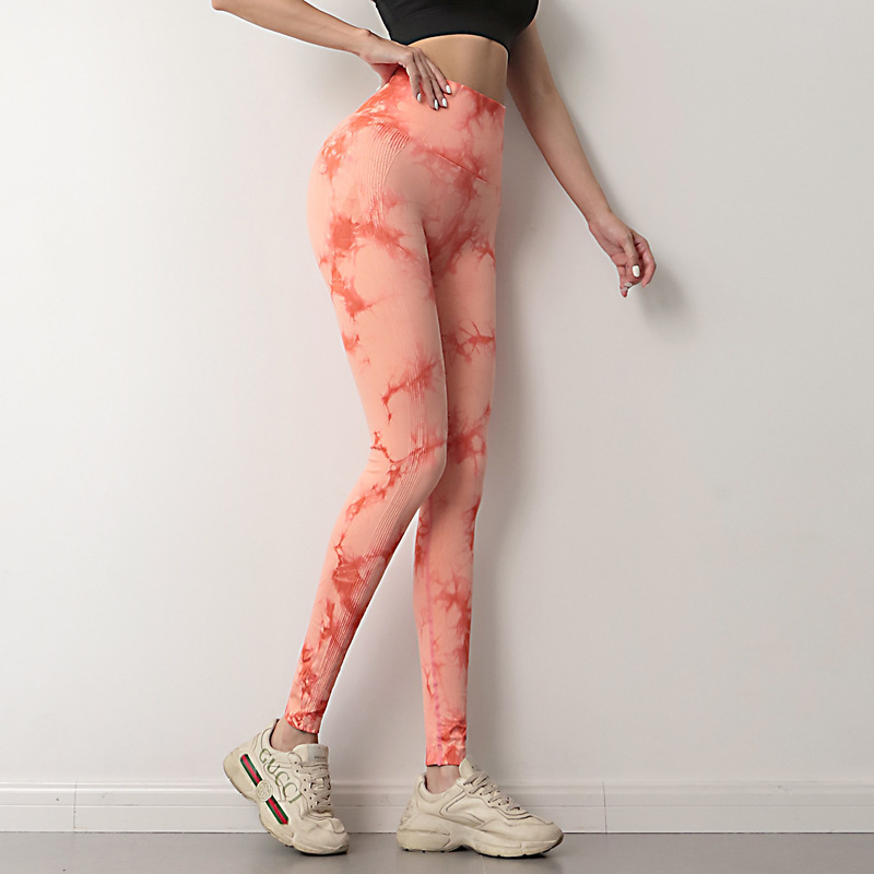 Tie Dye Leggings Women Fitness Yoga Pants Seamless Push - Image 5