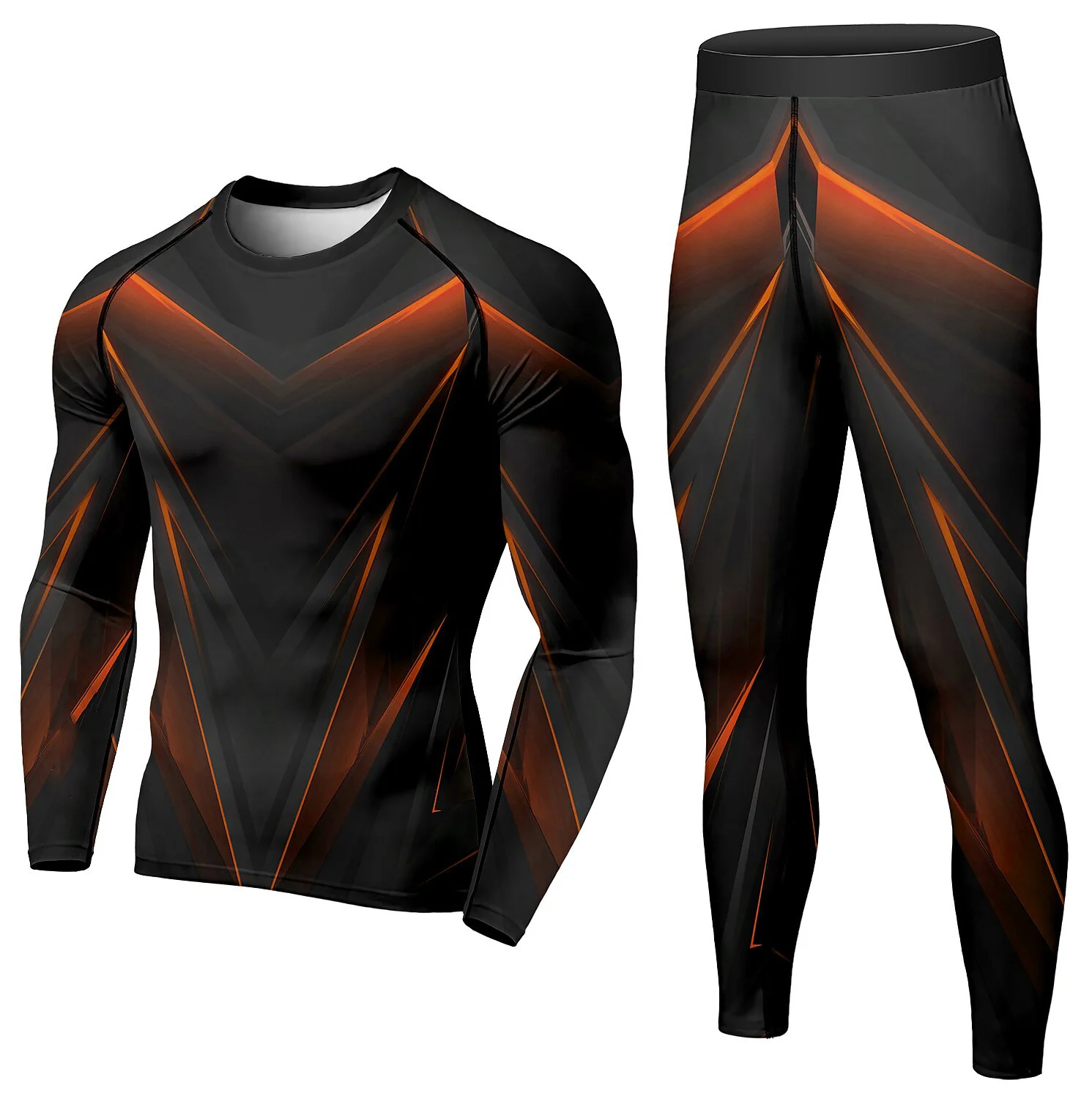 Men's 2 Piece Tracksuit Suit Compression Clothes - Image 5
