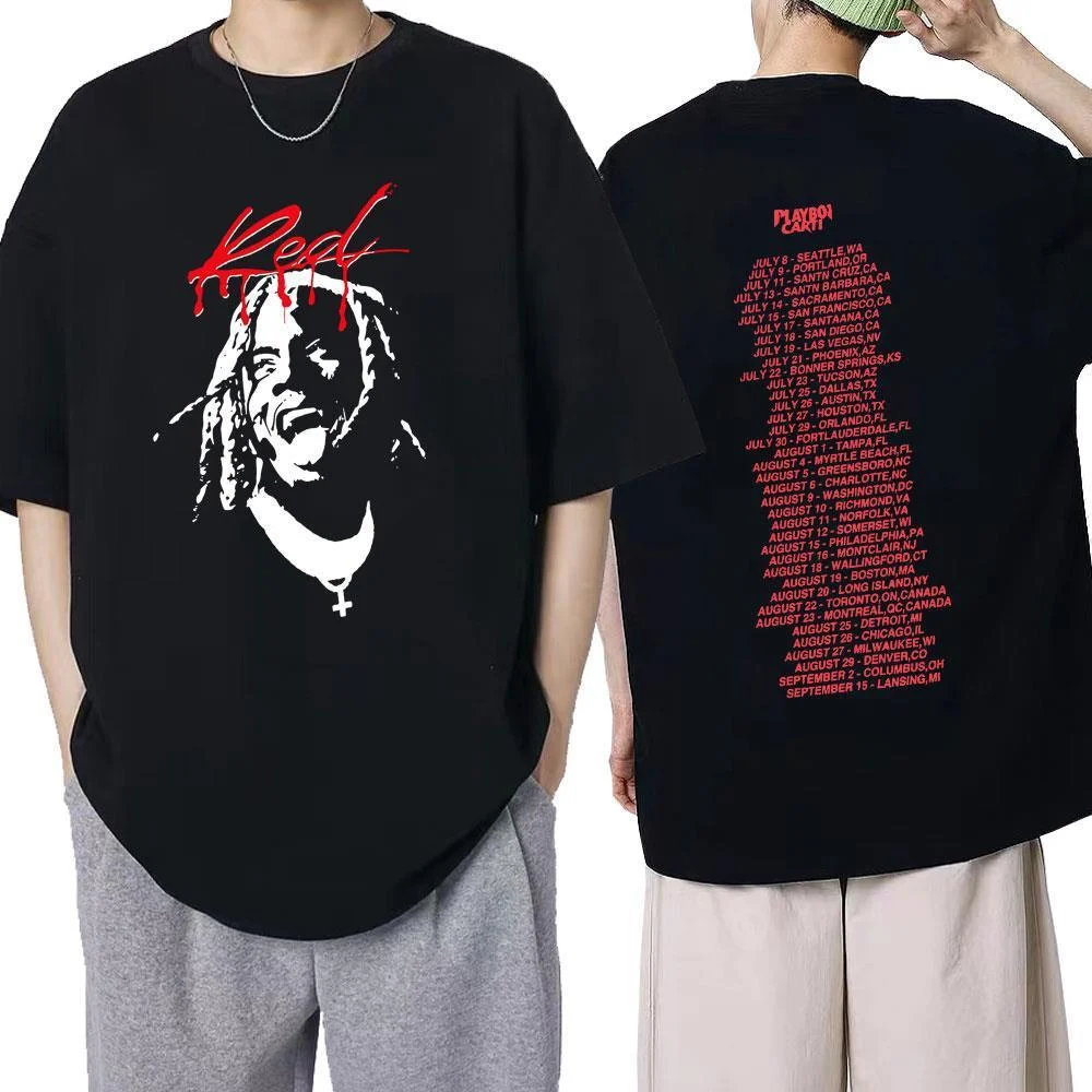Red Printed T-shirt Men - Image 2