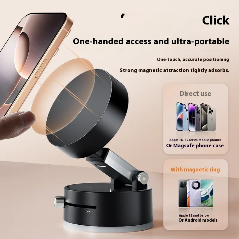Foldable Magnetic Vacuum Car Phone Holder Foldable - Image 4