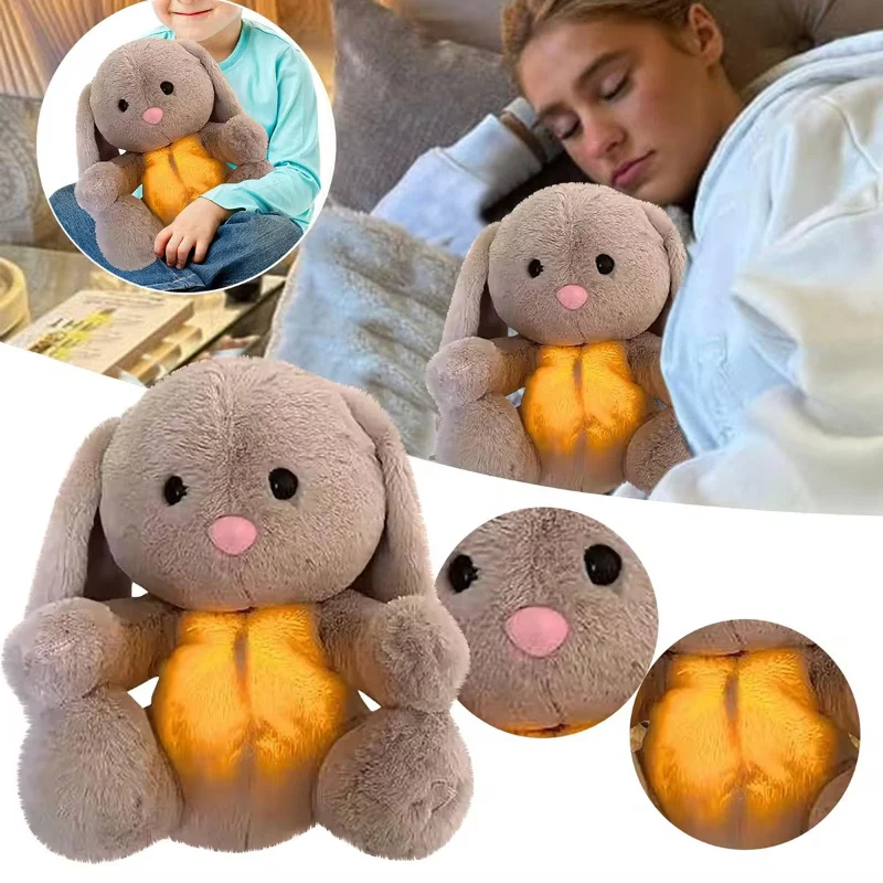 Breathing Rabbit Soothing Sensory Plush Toy with