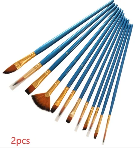Set of 12 Watercolor Acrylic Paint Brushes - Image 8