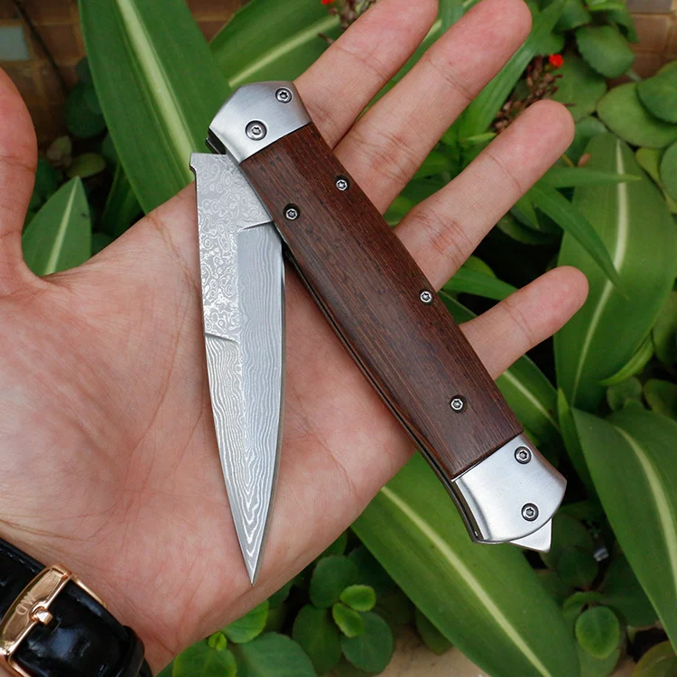 Handmade VG10 Damascus Steel Pocket Folding Hunting - Image 6