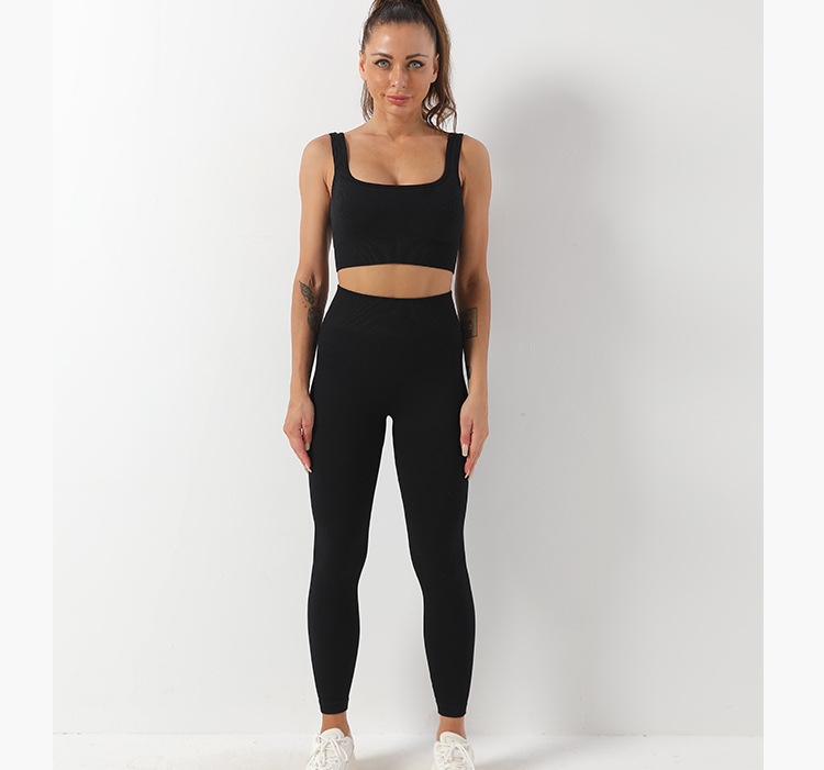 2pcs Thread Yoga Suit Seamless Bra and Butt Lifting - Image 5