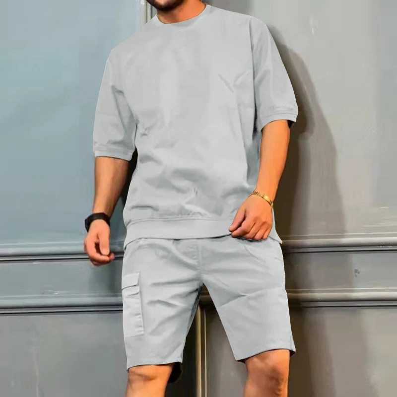 Men's Workwear Multi-pocket Shorts Tracksuit - Image 4