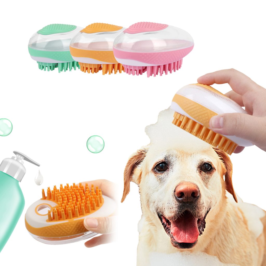 Dog Cat Bath Brush 2-in-1 Pet SPA Massage Comb Soft