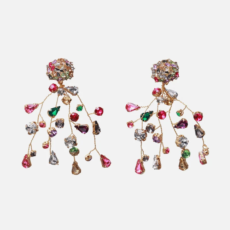 Earrings Colorful Diamond Earrings Colorful Crystal Earrings - Image 4