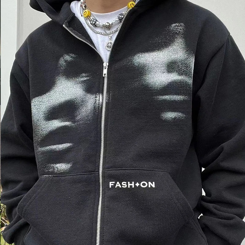 Men Women Y2K Clothing Zip Hoodie Fashion - Image 4