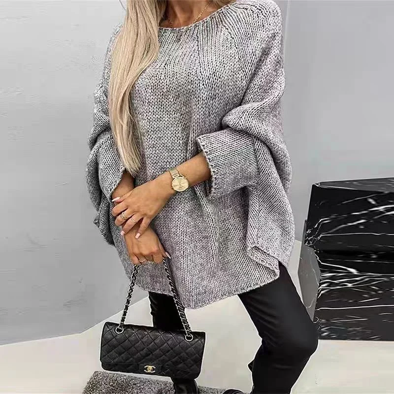 Winter Loose Batwing Sleeve Pullover Sweater Fashion - Image 5
