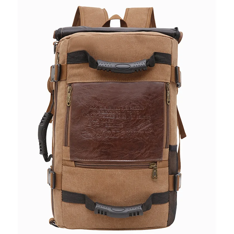 Men Canvas Backpack Huge Travel School Shoulder - Image 10