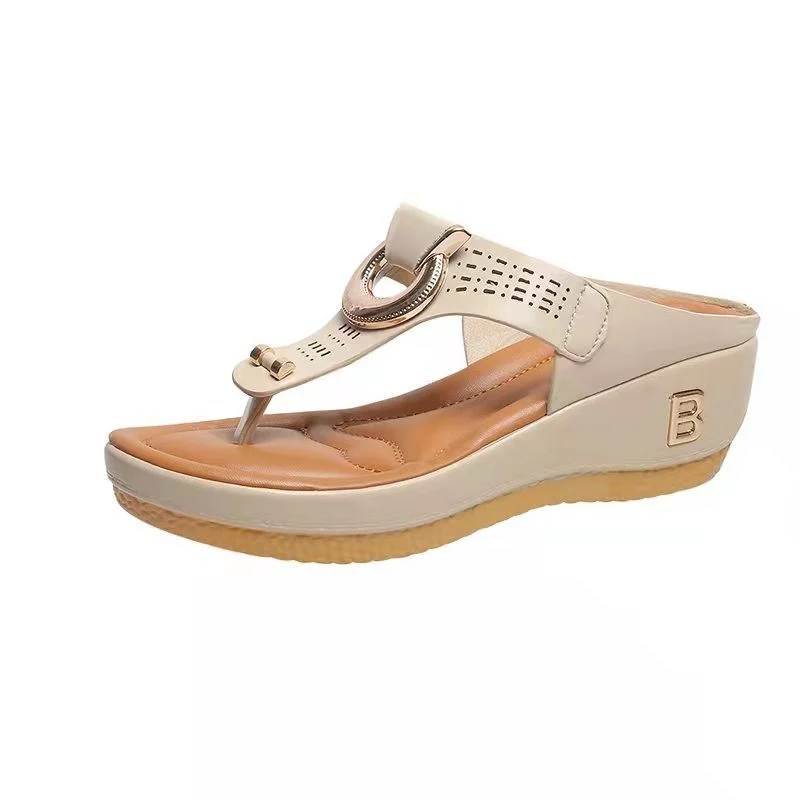 Thong Sandals Women High Heel Wedges Shoes Flip Flops - Image 9