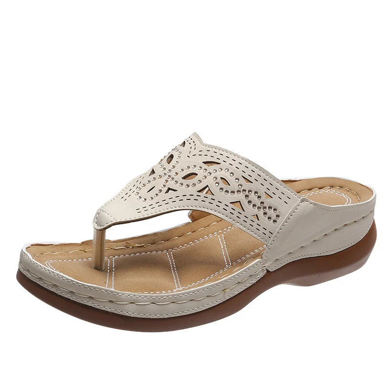 Clip Toe Wedge Sandals Women Summer Flip Flops Slippers - Image 10
