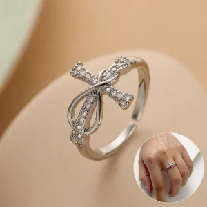 Simple Color Matching Copper Ring Fashion Cross Evil