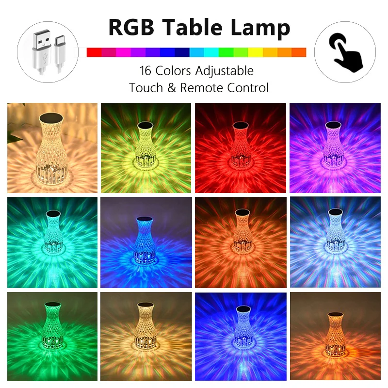 Vase Shape Atmosphere Crystal Lamp Romantic Bedside - Image 5