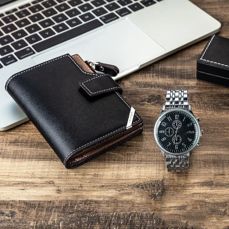 Luxury Business Watch Leather Bag Wallet Gift Set Men - Image 5