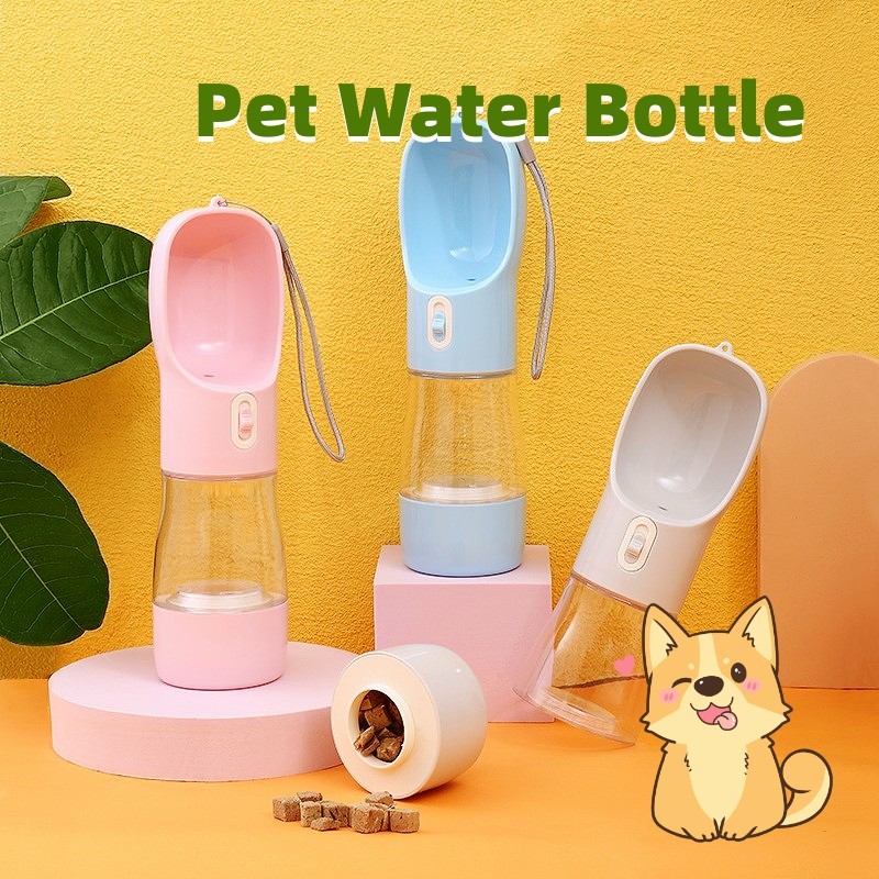 Pet Dog Water Bottle Feeder Bowl Portable Water Food