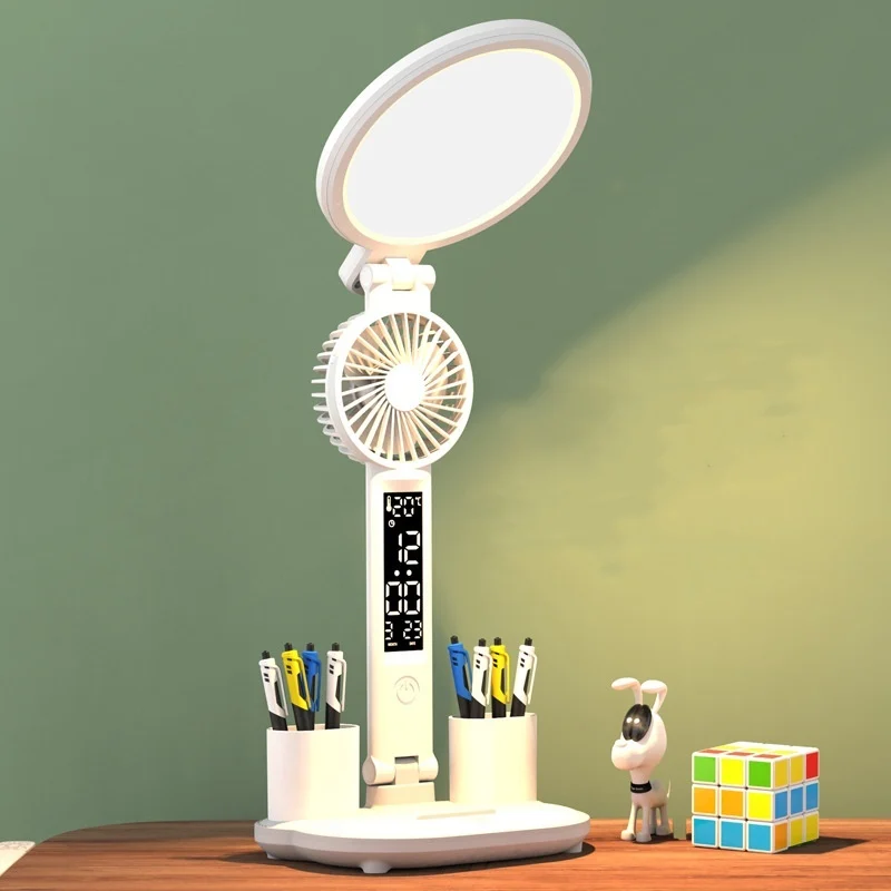 LED Clock Table Lamp USB Chargeable Dimmable Desk Lamp - Image 2