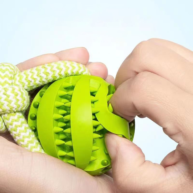 Dog Toys Treat Balls Interactive Hemp Rope Rubber - Image 6