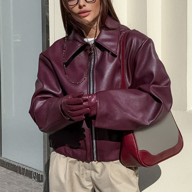 Solid Color Lapel Zipper Jacket Fashion Casual Long - Image 2