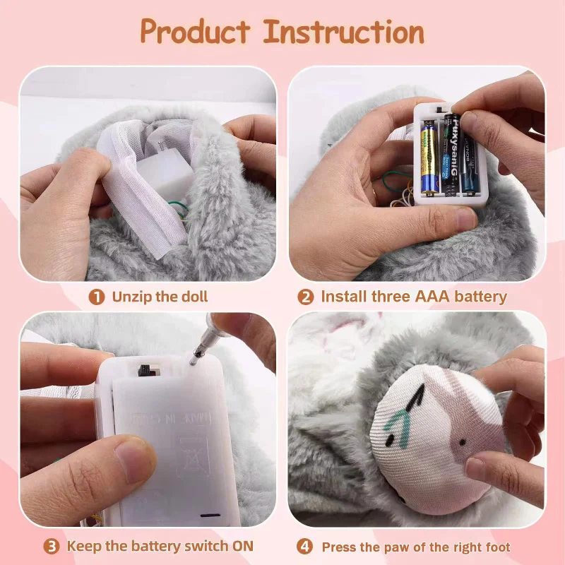 Breathing Rabbit Soothing Sensory Plush Toy with - Image 6