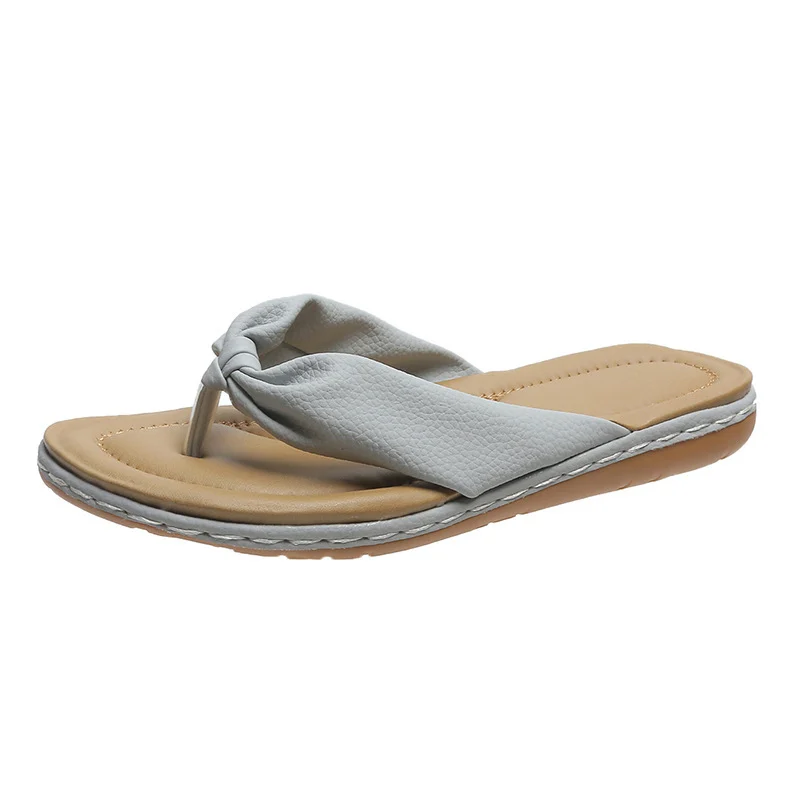 Clip Toe Bow Slippers Summer Flat Beach Shoes Flip - Image 10