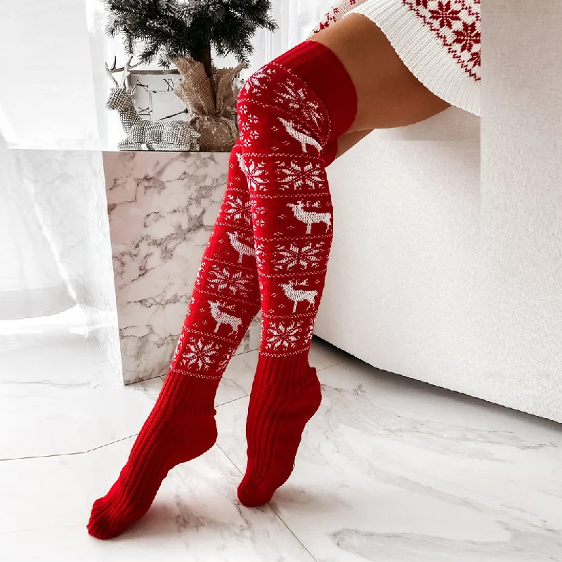 Winter Christmas Warm Knitted Women Stocking Beautiful - Image 5