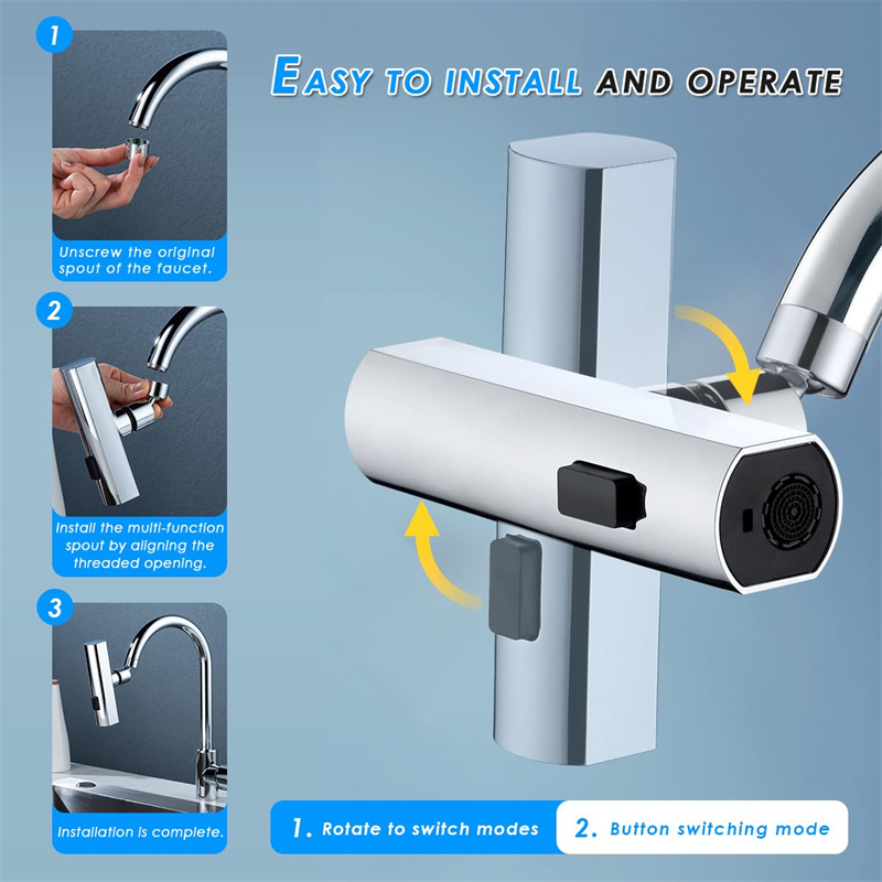 Kitchen Faucet Waterfall Outlet Splash Proof Universal - Image 3