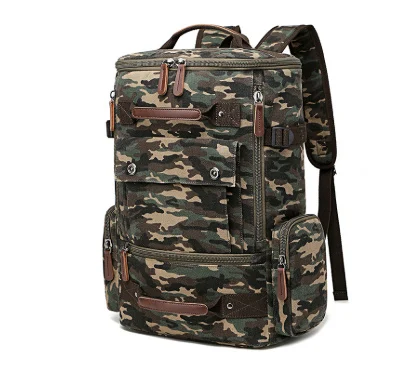 Men's Backpack Vintage Canvas Backpack Men's Travel - Image 8