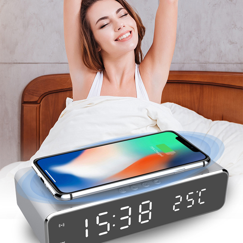 LED Electric Alarm Clock with Wireless Charger Desktop - Image 5