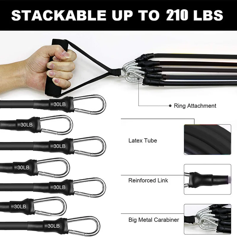 Resistance Bands Set 7 Piece Exercise Band Portable - Image 4