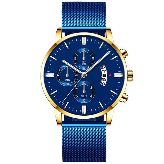 Mens Business Luxury Watches for Men Mesh Band Quartz - Image 7