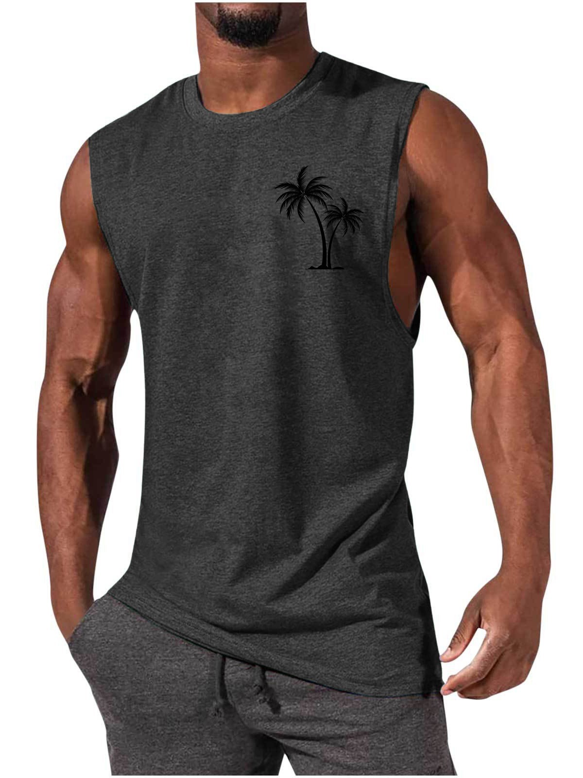 Coconut Tree Embroidery Vest Summer Beach Tank Tops - Image 4