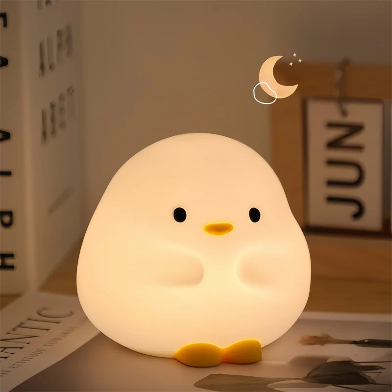 Cute Duck LED Night Lamp Cartoon Silicone USB - Image 2