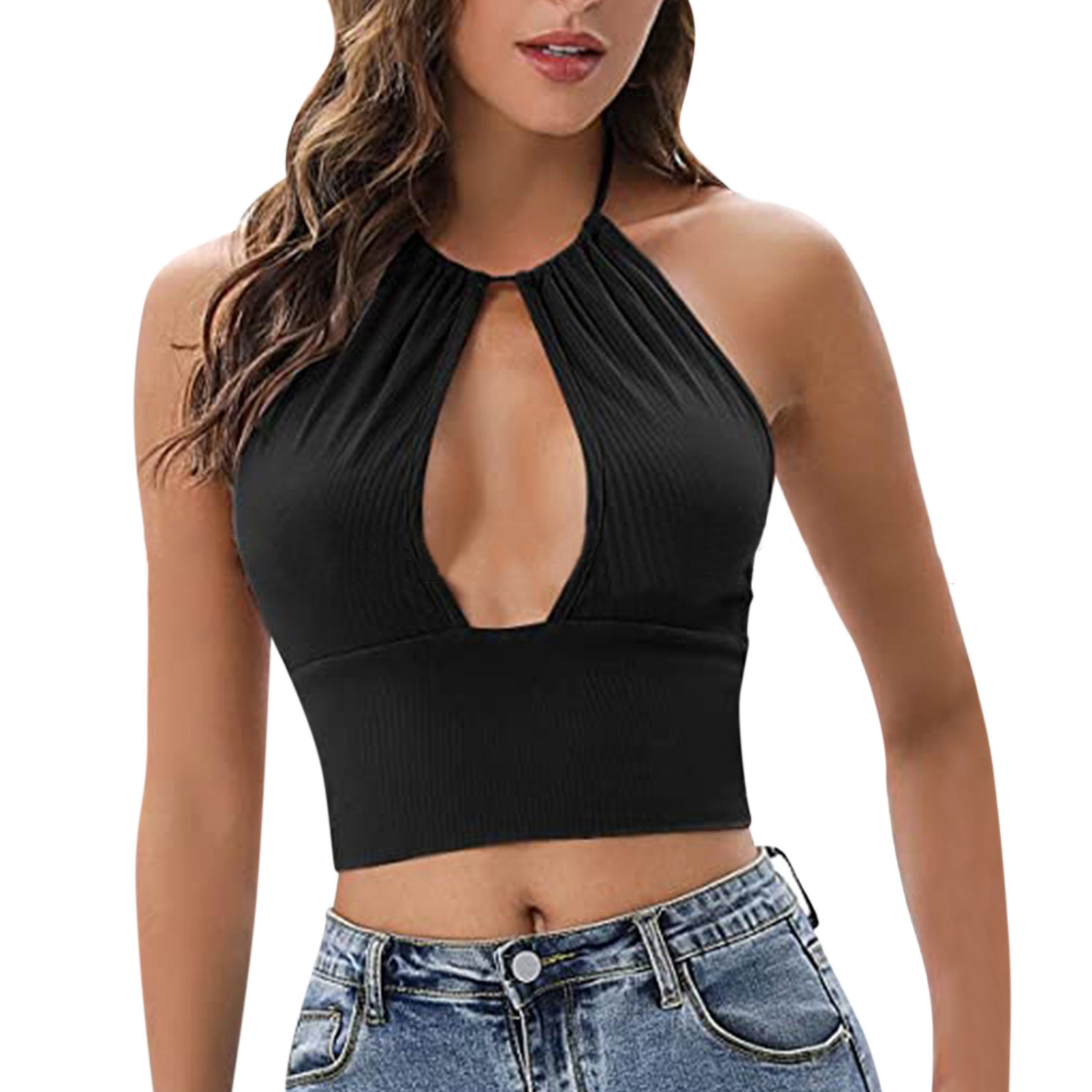 Camisole Halter Vest Women Summer Sexy Hollow Tops - Image 4