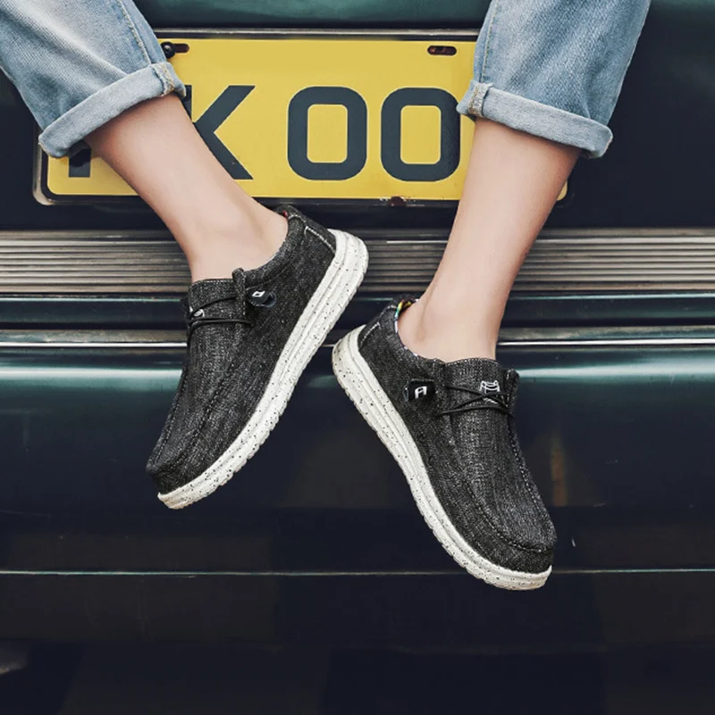 Men Loafers Fashion Canvas Shoes - Image 3