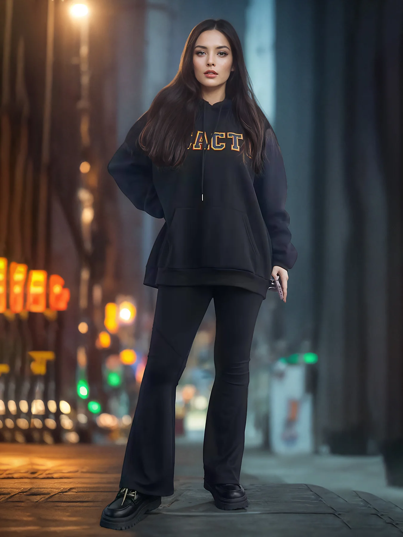 Fashionable Solid Color Long Sleeved Printed Hoodie For Both Men And Women - Image 8