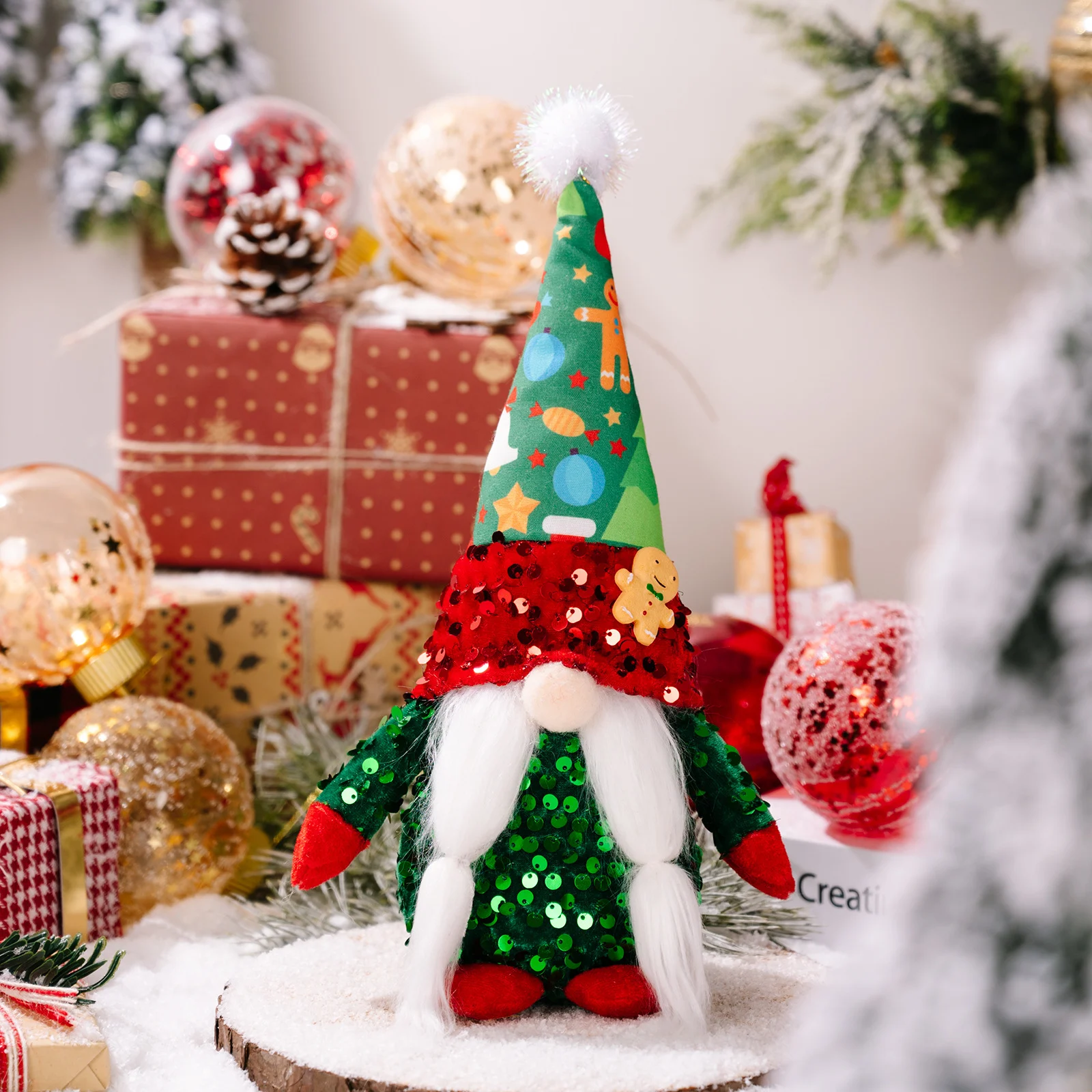 Christmas Fabric Decorative Faceless Doll Ornament - Image 5