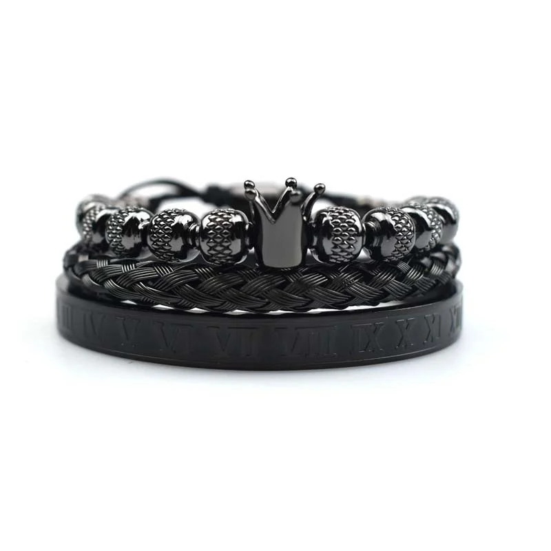Luxury Roman Royal Crown Charm Bracelet Men Stainless - Image 6