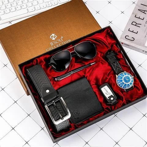 Watch Wallet Sunglasses Belt Gift Box Set for Men - Image 2