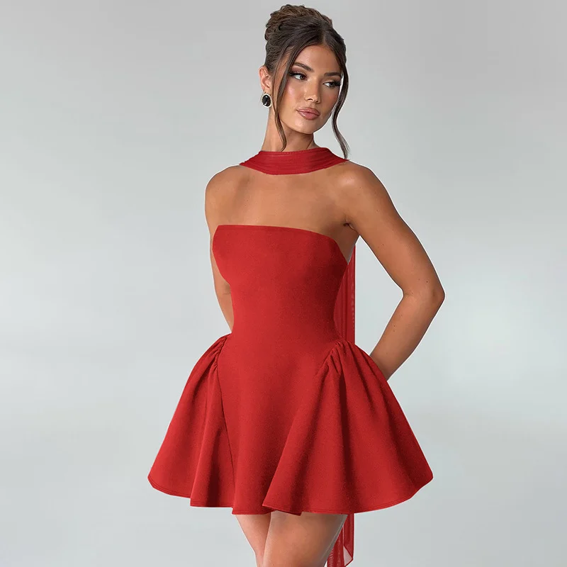 Sexy Tube Top Dress with Back Zipper Design Fashion - Image 9