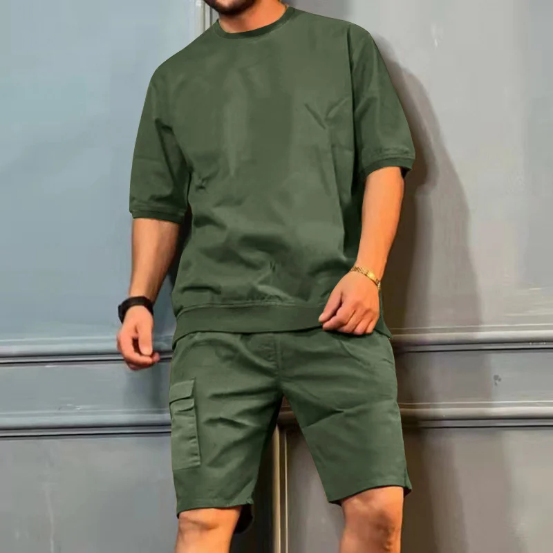 Men's Workwear Multi-pocket Shorts Tracksuit - Image 6